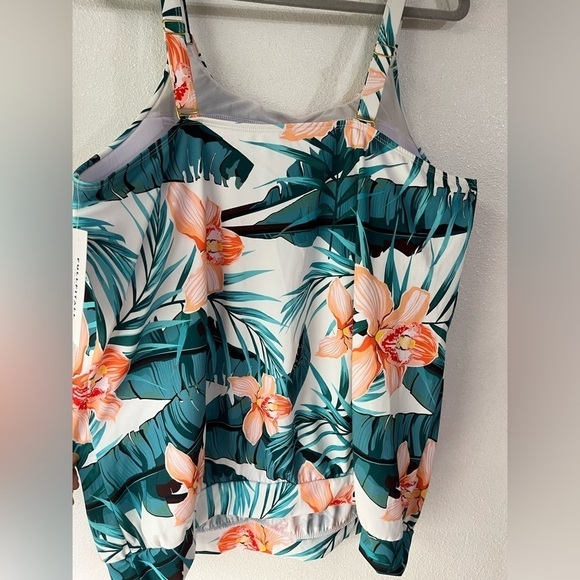 FullFitall swim top size 20 NWT tankini floral print plus size woman - Picture 4 of 5